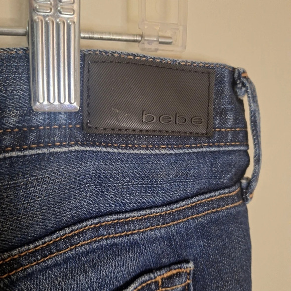 bebe vintage Chloe distressed raw hem bermuda jean shorts SZ 30 - Picture 5 of 8